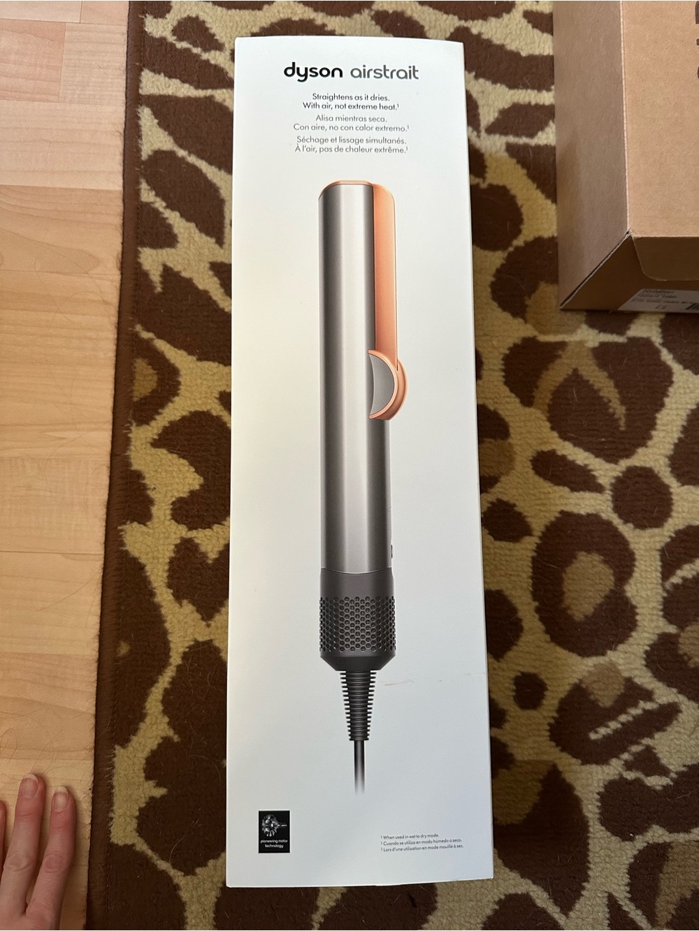 Dyson Airstrait Hair Straightener Box — Brown and White